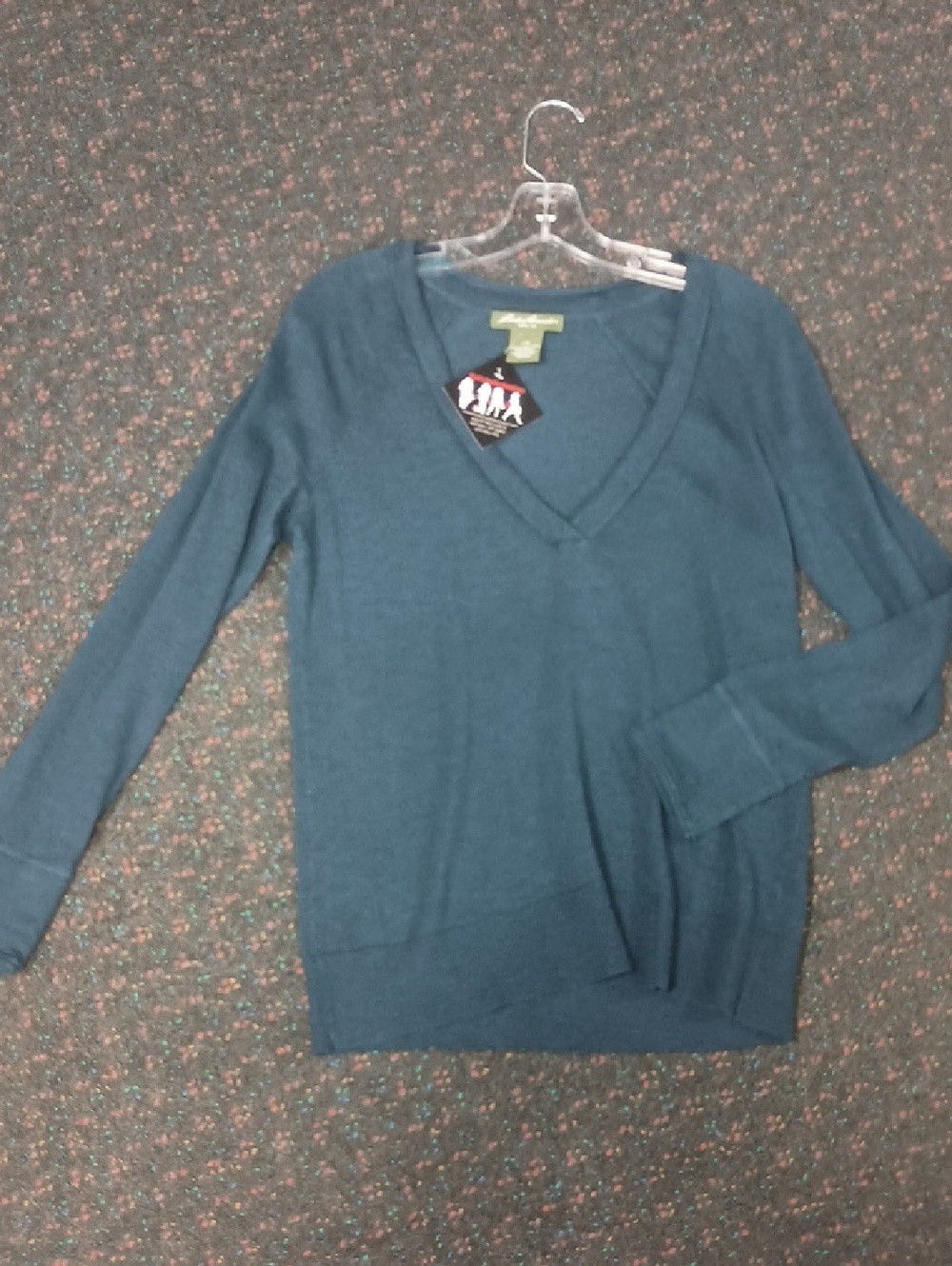 Eddie Bauer Teal V-Neck Sweater